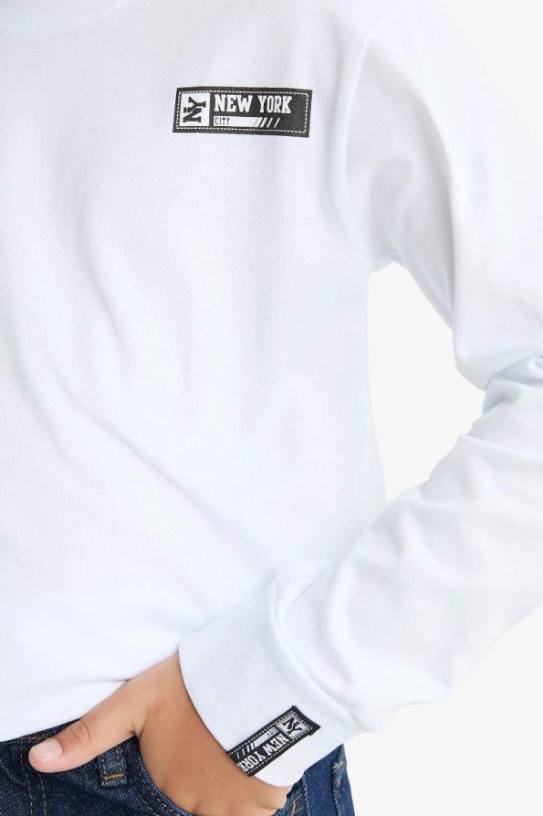 Boys' Printed Long Sleeve Crew Neck T-Shirt