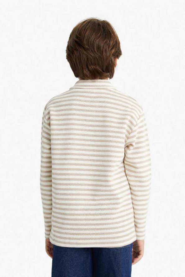 Boys' Striped Long Sleeve Polo Shirt