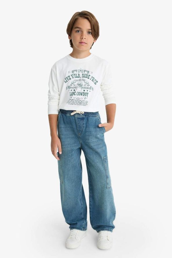 Boys' Printed Long Sleeve Crew Neck T-Shirt