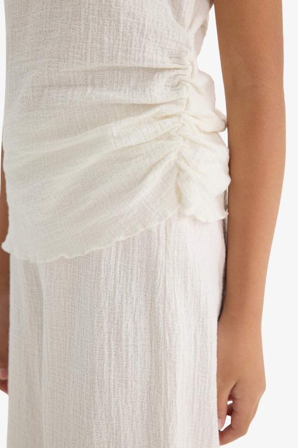 Girls' Two-Piece Embroidered Sleeveless Blouse with Wide Leg Pants