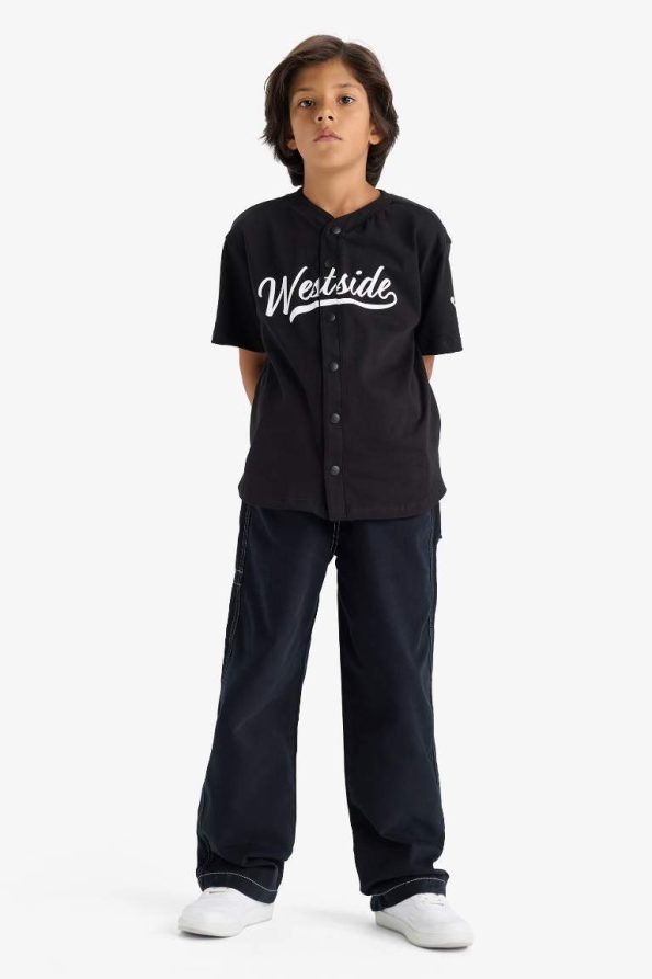 Boys' Loose Fit Standard Leg Gabardine Trousers