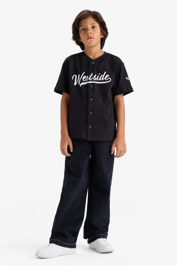 Boys' Loose Fit Standard Leg Gabardine Trousers
