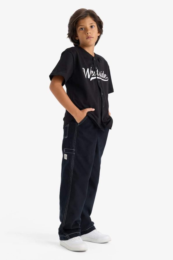 Boys' Loose Fit Standard Leg Gabardine Trousers