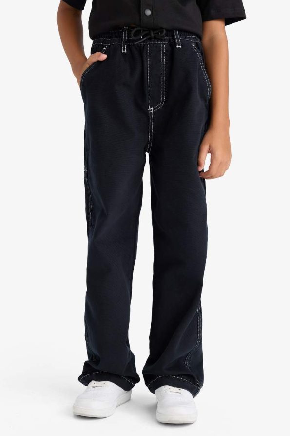 Boys' Loose Fit Standard Leg Gabardine Trousers