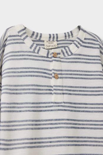 Boys' Striped Long Sleeve T-Shirt with Crew Neck