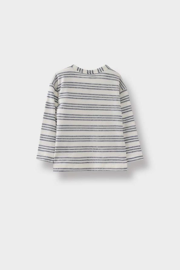 Boys' Striped Long Sleeve T-Shirt with Crew Neck