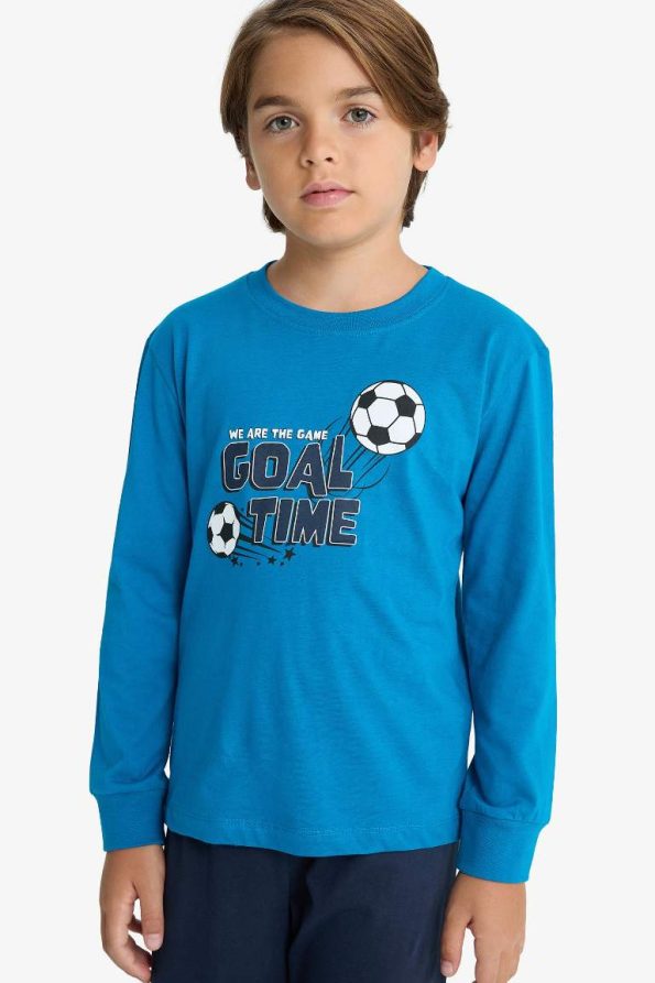Boys' Printed Long Sleeve Pajama Set