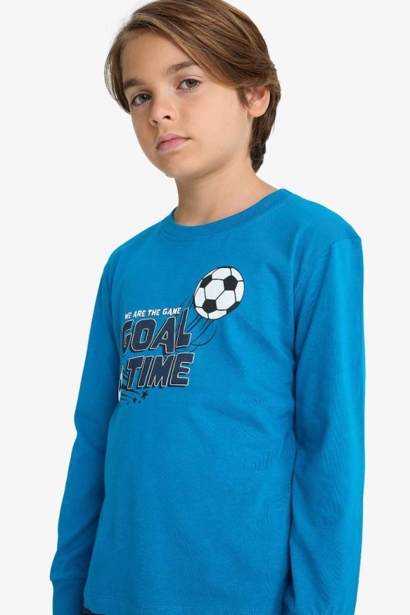 Boys' Printed Long Sleeve Pajama Set