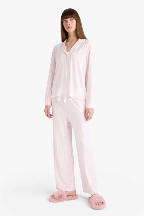 Regular Fit Striped Long Sleeve Pajama Set