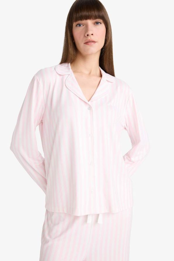 Regular Fit Striped Long Sleeve Pajama Set
