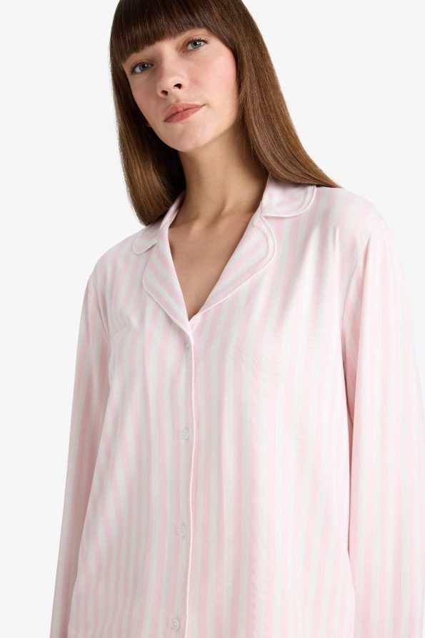 Regular Fit Striped Long Sleeve Pajama Set