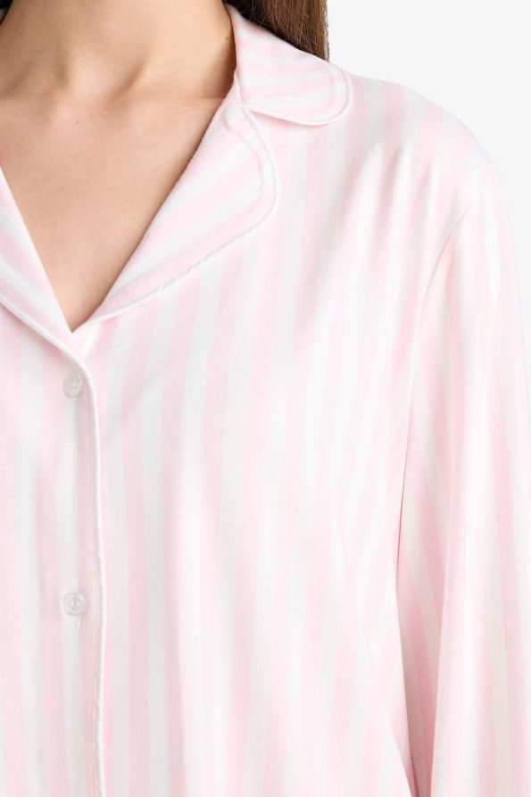 Regular Fit Striped Long Sleeve Pajama Set
