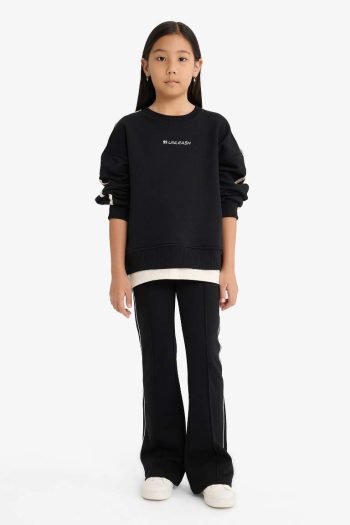 Girls' Flare Fit Elastic Waist Sweatpants