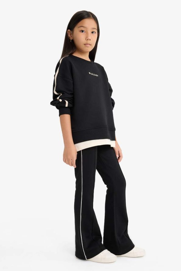 Girls' Flare Fit Elastic Waist Sweatpants