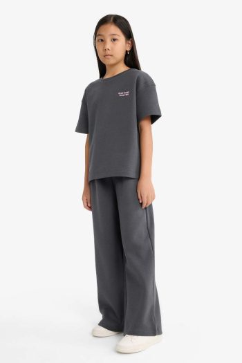 Girls' Short Sleeve Printed T-Shirt and Sweatpants Set