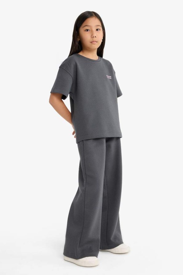 Girls' Short Sleeve Printed T-Shirt and Sweatpants Set