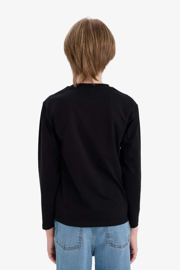 Boys' Basic Long Sleeve Crew Neck School T-Shirt