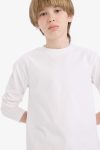 Boys' Basic Long Sleeve Crew Neck School T-Shirt