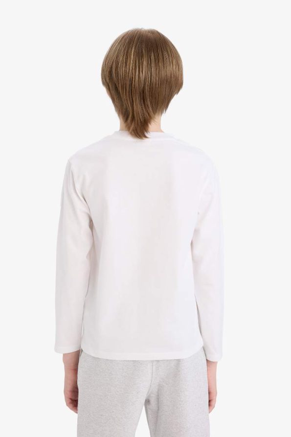Boys' Basic Long Sleeve Crew Neck School T-Shirt