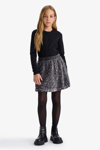Girls' Basic Long Sleeve Crew Neck School T-Shirt