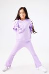 Lilac Bow Detail Girls' Tracksuit Set