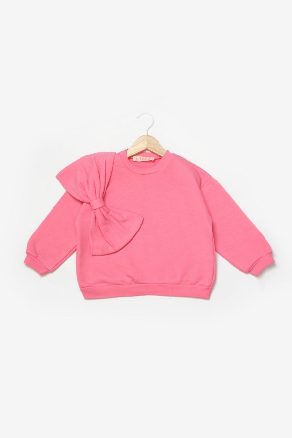 Pink Bow Detailed Girls' Tracksuit Set - Danita