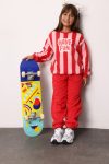 Red Have Fun Printed Striped Girls' Tracksuit - Phoebe