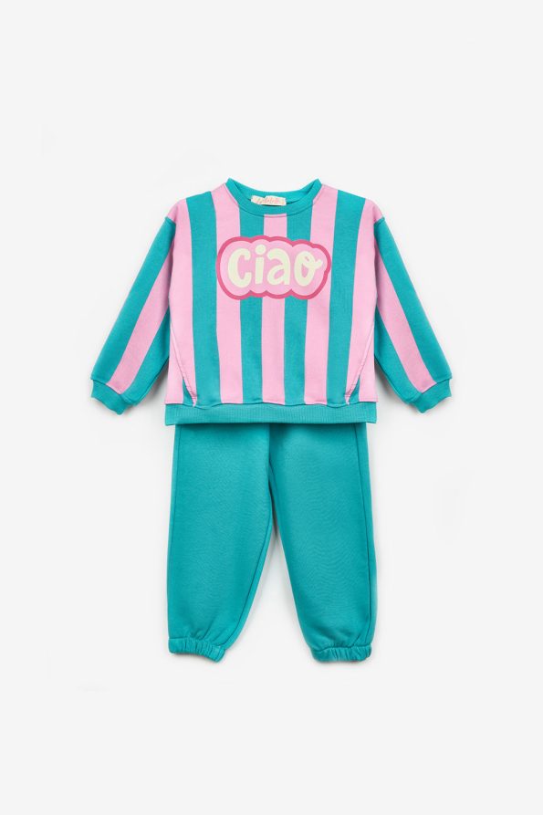 Mint Ciao Printed Striped Girls' Tracksuit - Phoebe