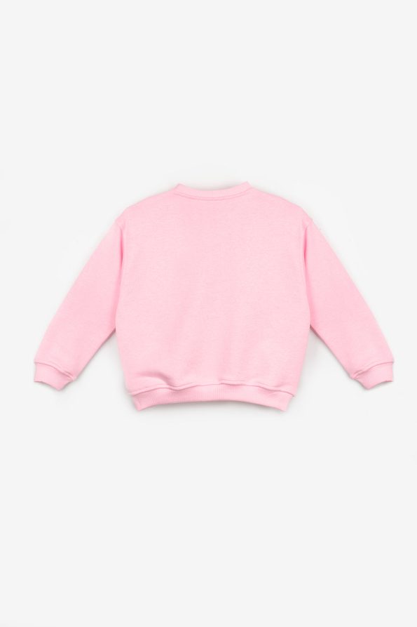 Pink Bow Detail Girl's Sweatshirt