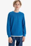 Boys' Basic Waffle Long Sleeve School T-Shirt