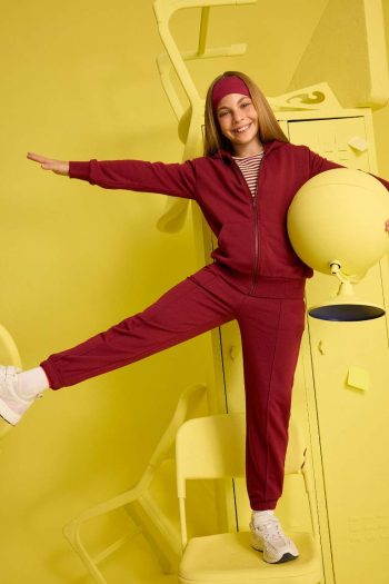 Girls' Elastic Waist Basic School Jogger Pants