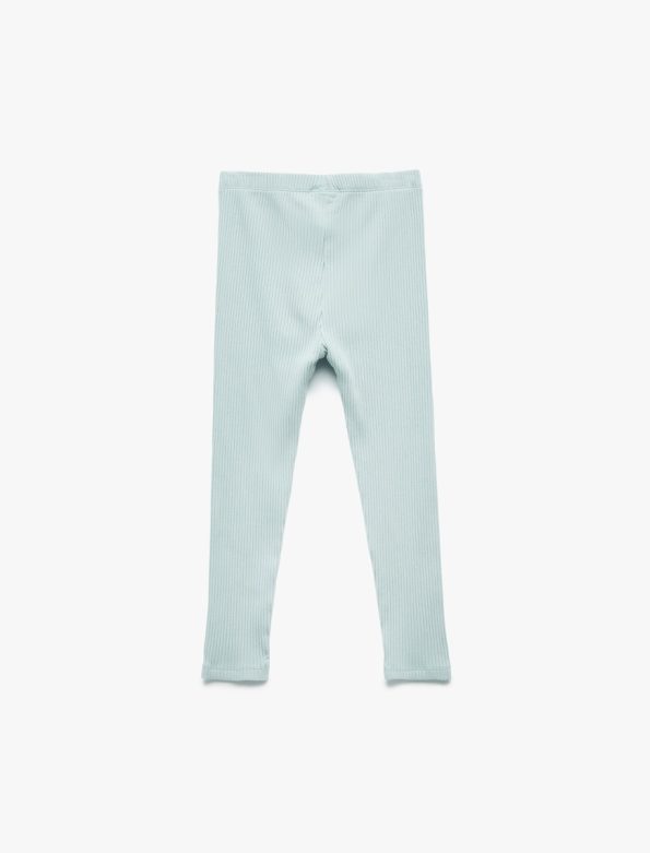 Girls' Cotton Elastic Waistband Basic Long Leggings