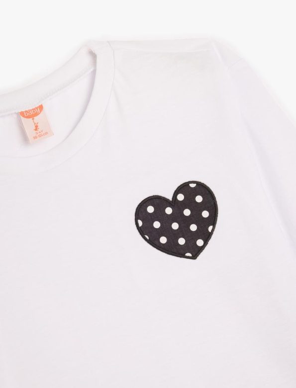 Girls' Long Sleeve Heart Print T-Shirt