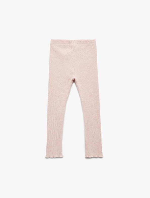 Girls' Baby Pocket Detail Drawstring Waist Viscose Blend Ribbed Leggings