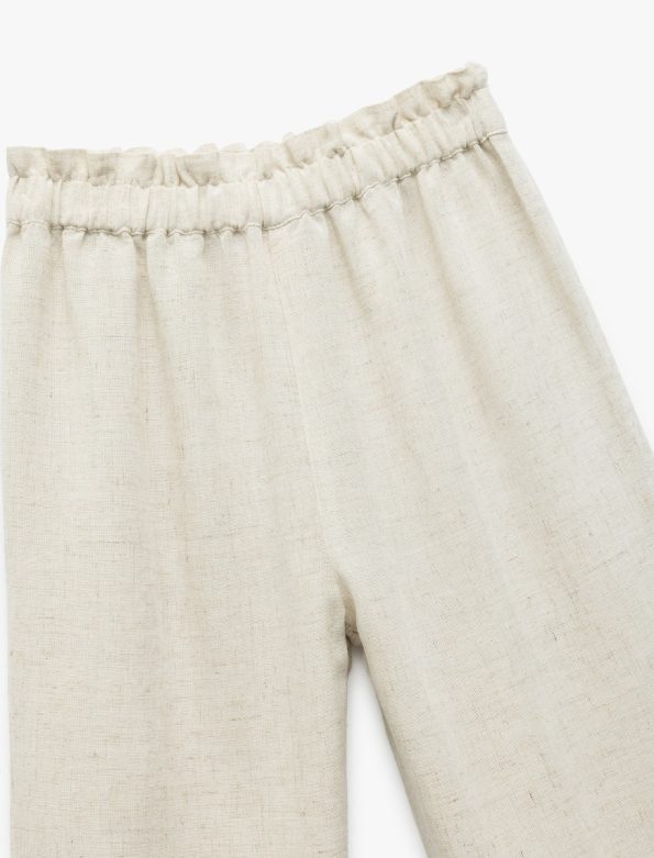 Girls' Woven Cotton and Viscose Blend Elastic Waist Broderie Pants