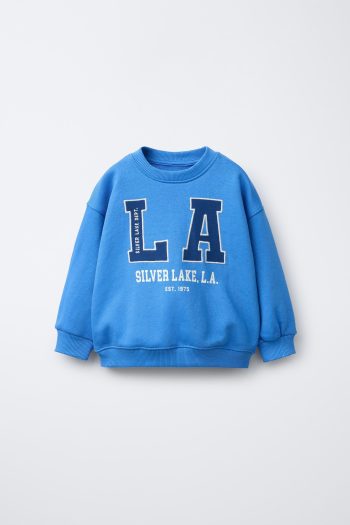Boys' Cotton Blue LA Printed Tracksuit - Silver Lake