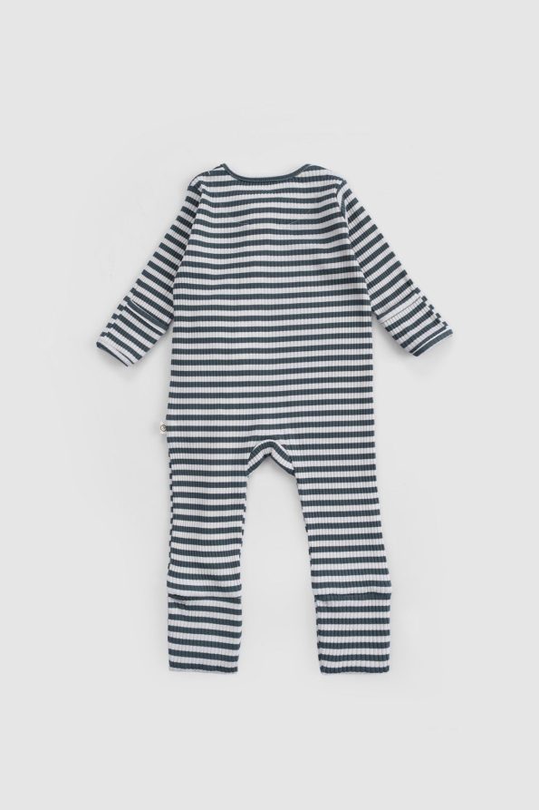 Self-Mitten and Footed Modal Green Zippered Bodysuit