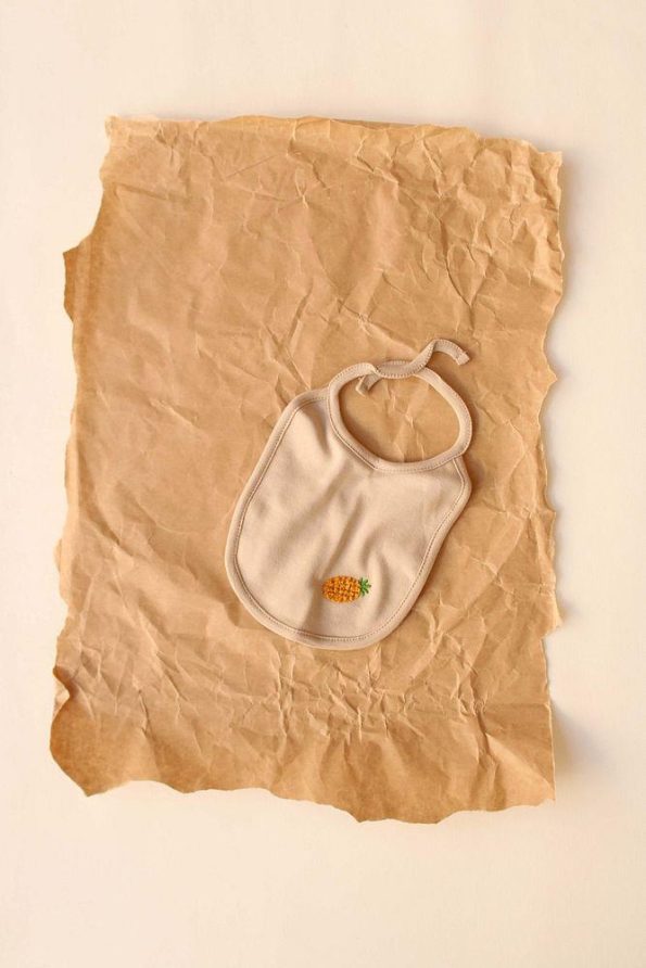 Embroidered Pineapple Baby Bib 0-3 Months