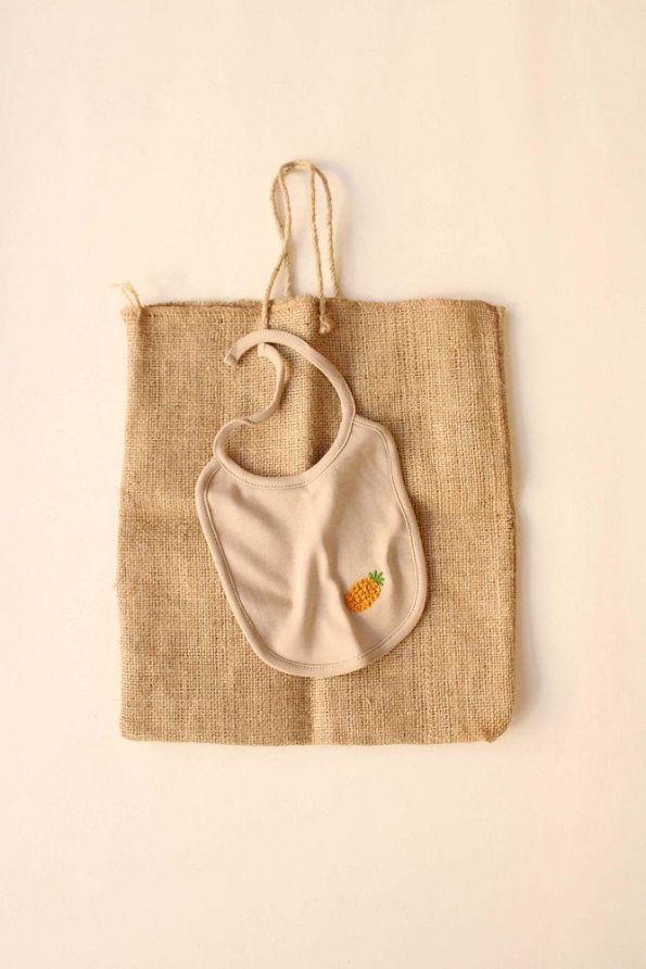 Embroidered Pineapple Baby Bib 0-3 Months