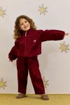 Embroidered Bomber Jacket Burgundy