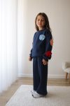 Floral Appliqué Set - Navy Blue
