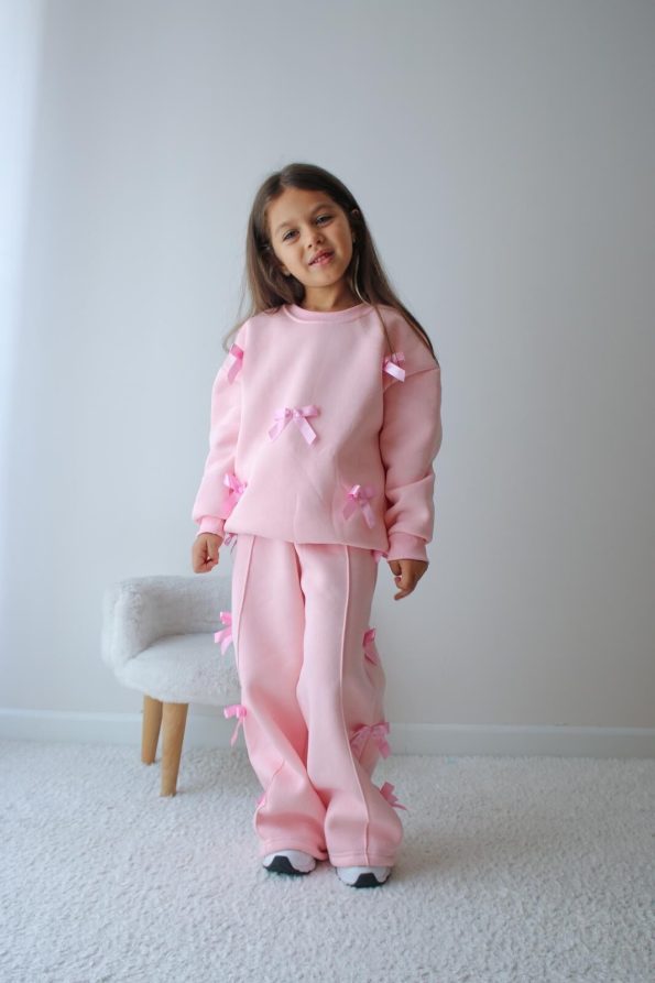 Fleece-Lined Ribbon Applique Set - Pink
