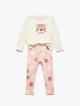 Girls' Cotton Long Sleeve Printed T-Shirt and Leggings Set