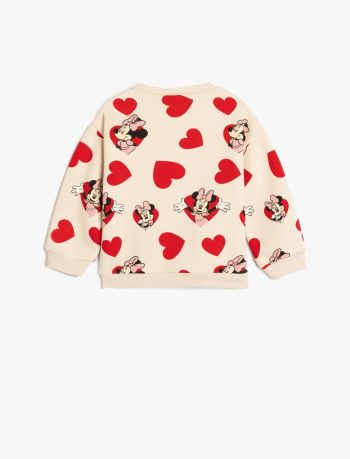 Girls' Cotton Licensed Minnie Mouse Printed Long Sleeve Sweatshirt