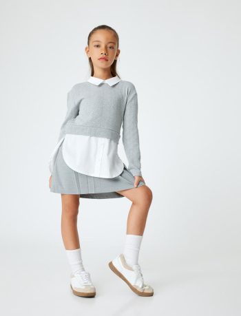Girl Shirt Detail Sweatshirt