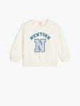 Girls' Cotton Long Sleeve New York Print Sweatshirt