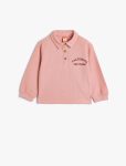 Embroidered Long Sleeve Polo Neck Sweatshirt for Baby Girls