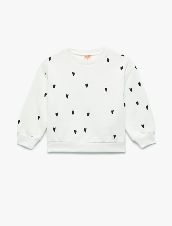 Girls' Cotton Long Sleeve Crew Neck Sweatshirt