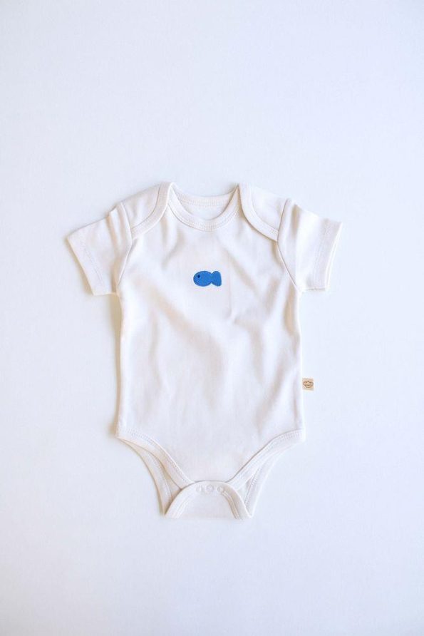 Fish Embroidered Short Sleeve Bodysuit