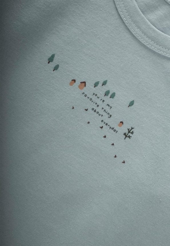 Printed Seasonal T-Shirt for Ages 0-4 in Sage Green